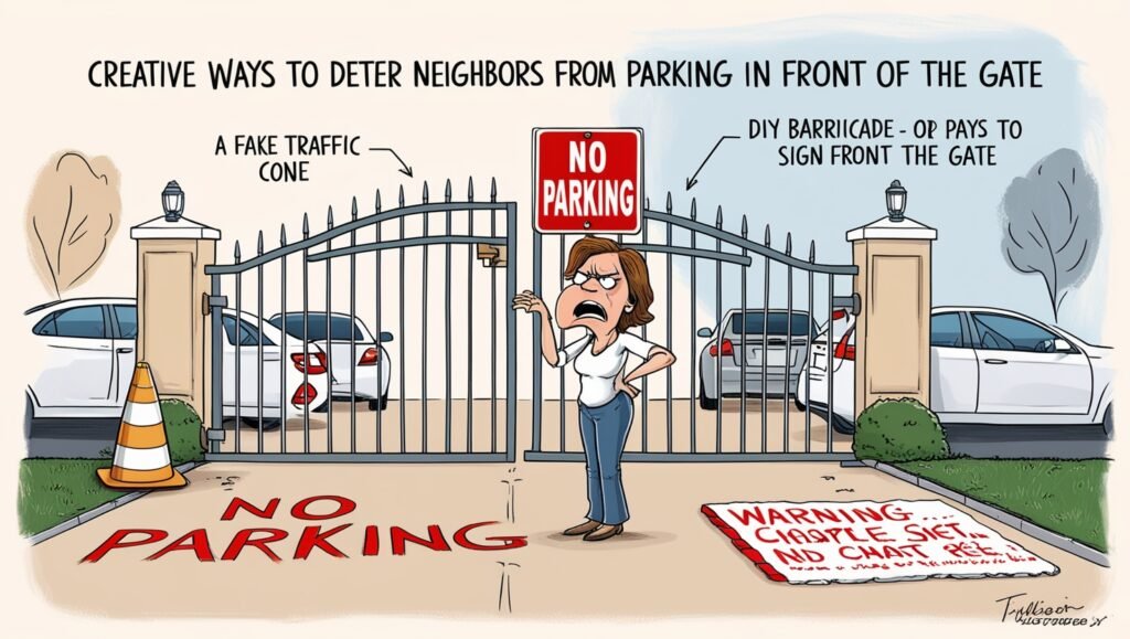 How to prevent neighbours from parking in front of gate